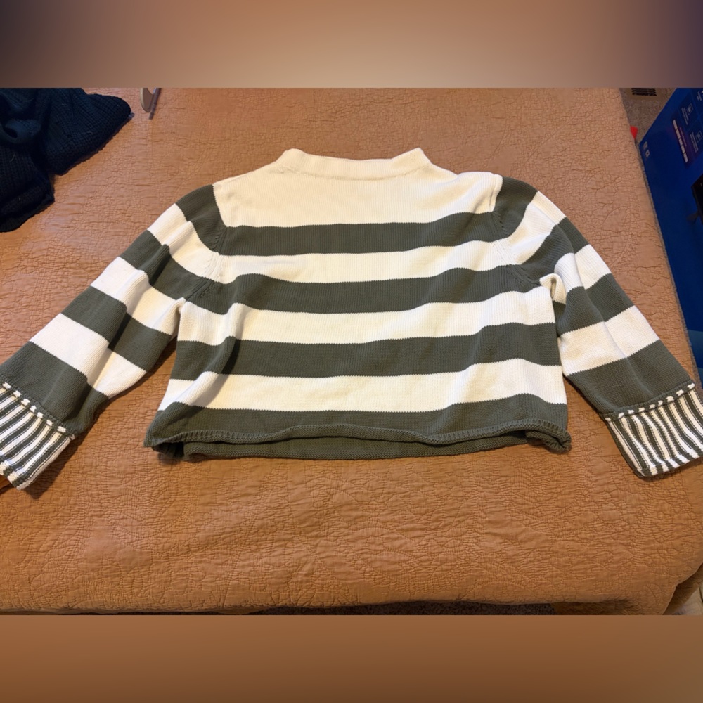 Striped Green and White Sweater